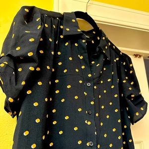 Adrianna Papell Puff Short Sleeve Button-Up